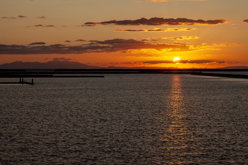 室蘭港の夕日